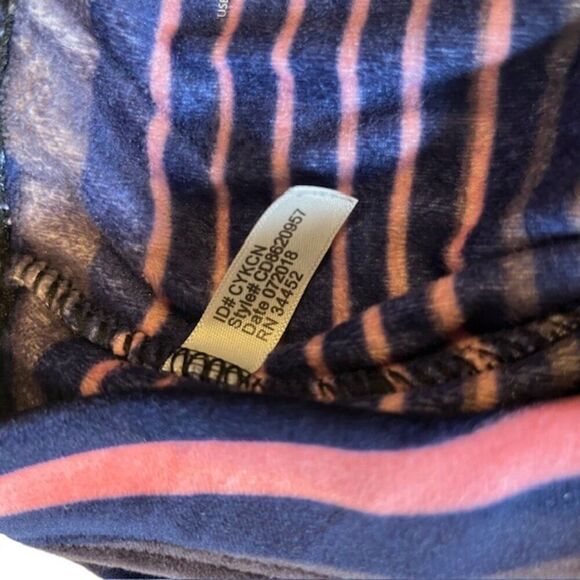Climate Right Women's Velour Lounge pants Blue purple pink stripe Size Medium - Picture 6 of 7